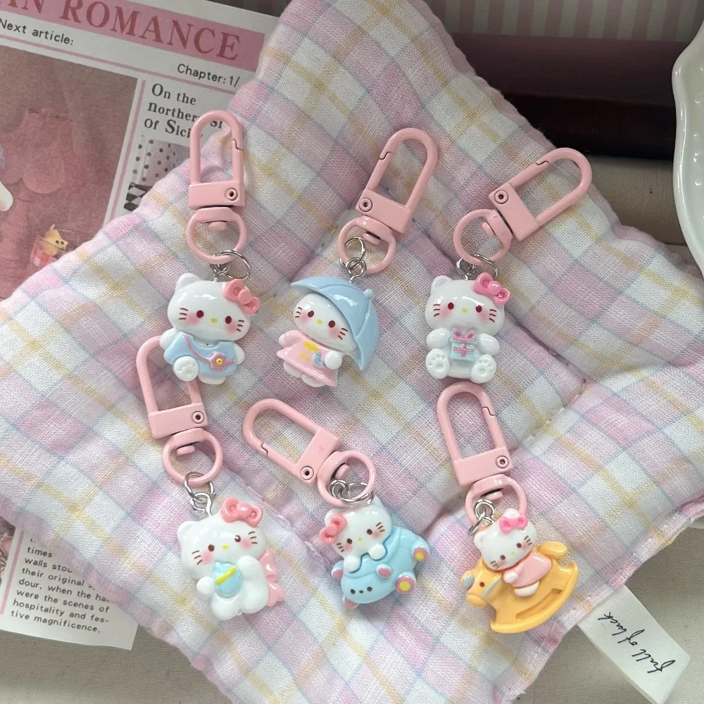 

Versatile Pink and Tender KT Keychain Cute Cartoon Girl Heart Sweet Pendant Couple Best Friend Accessories Gift