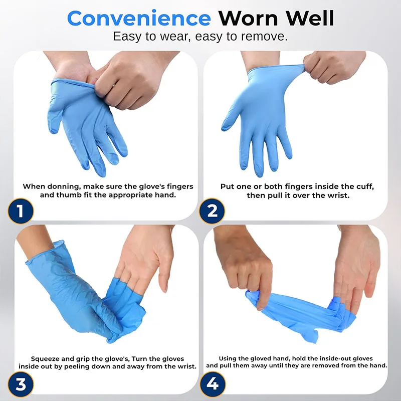 10–100 Stück blaue Nitril-Handschuhe, Einweg-Reinigungshandschuhe für die Küche, Geschirrspülen, wasserdicht, latexfrei, puderfrei, Arbeitshandschuh – Detail 12