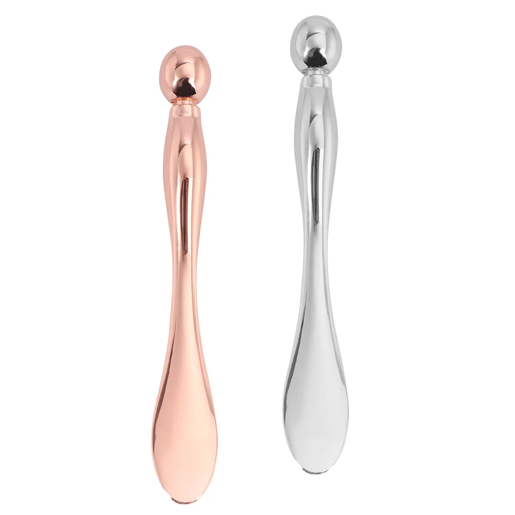 

2pcs Face Cream Spatula Zinc Alloy Eye Care Tool For Under Eye Puffiness Black Circle Reduction Lotion Applicator Skin Care Rod