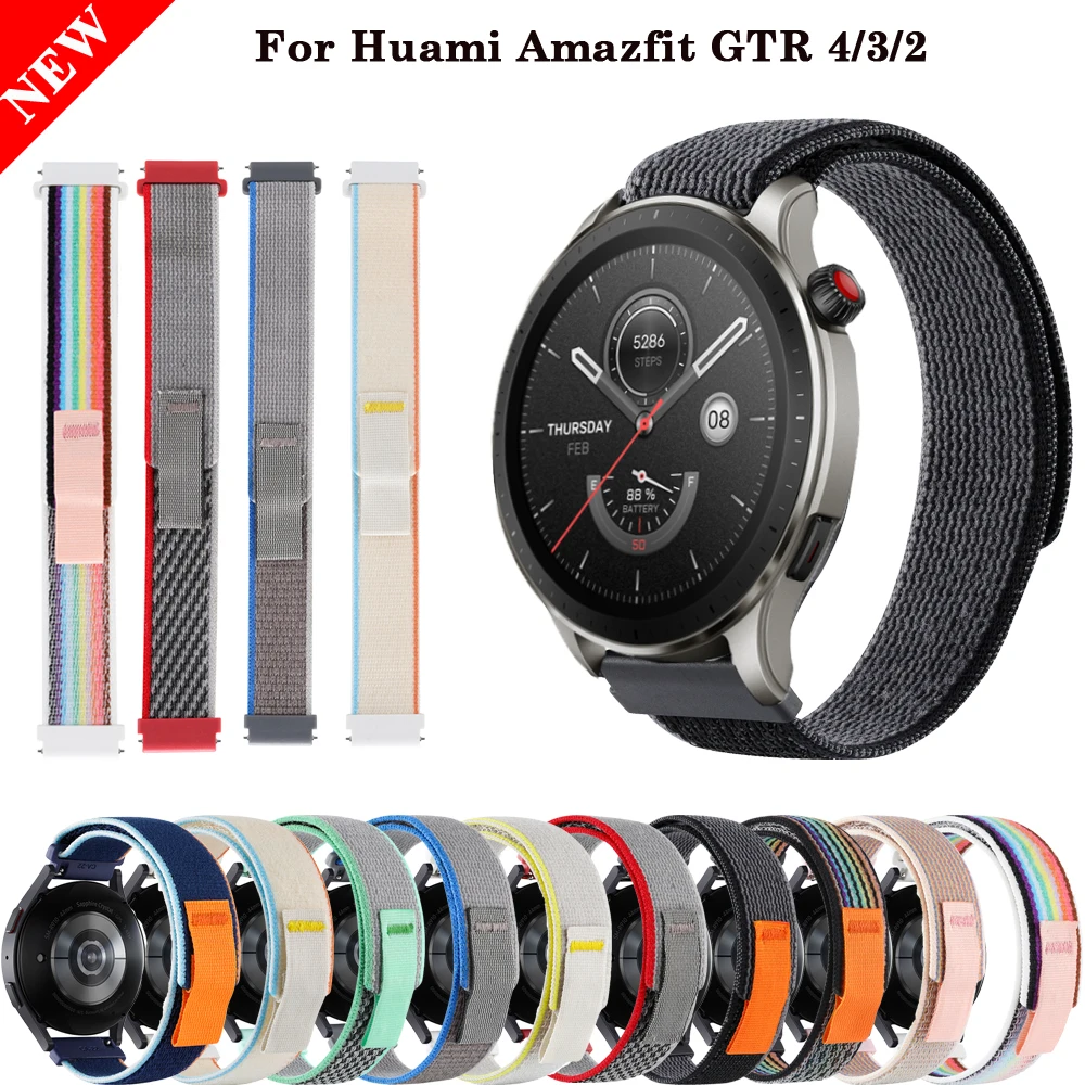 

Ремешок нейлоновый для Xiaomi Huami Amazfit GTR GTS 4/3/2 2e, мягкий наручный браслет для смарт-часов GTR 42 47 мм/Φ Mini/Bip U, 20/22 мм