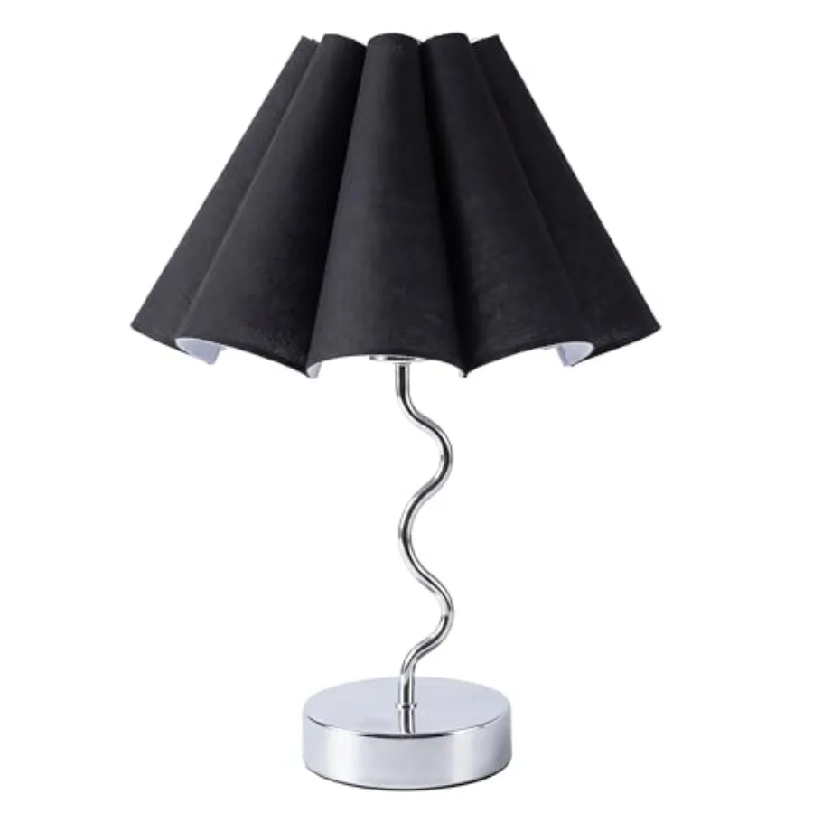 

Pleated Table Lamp Table Lamp for Bedroom Bedside Lamps for Nightstand with Linen Lampshade Modern Lamp for Bedroom Home Office