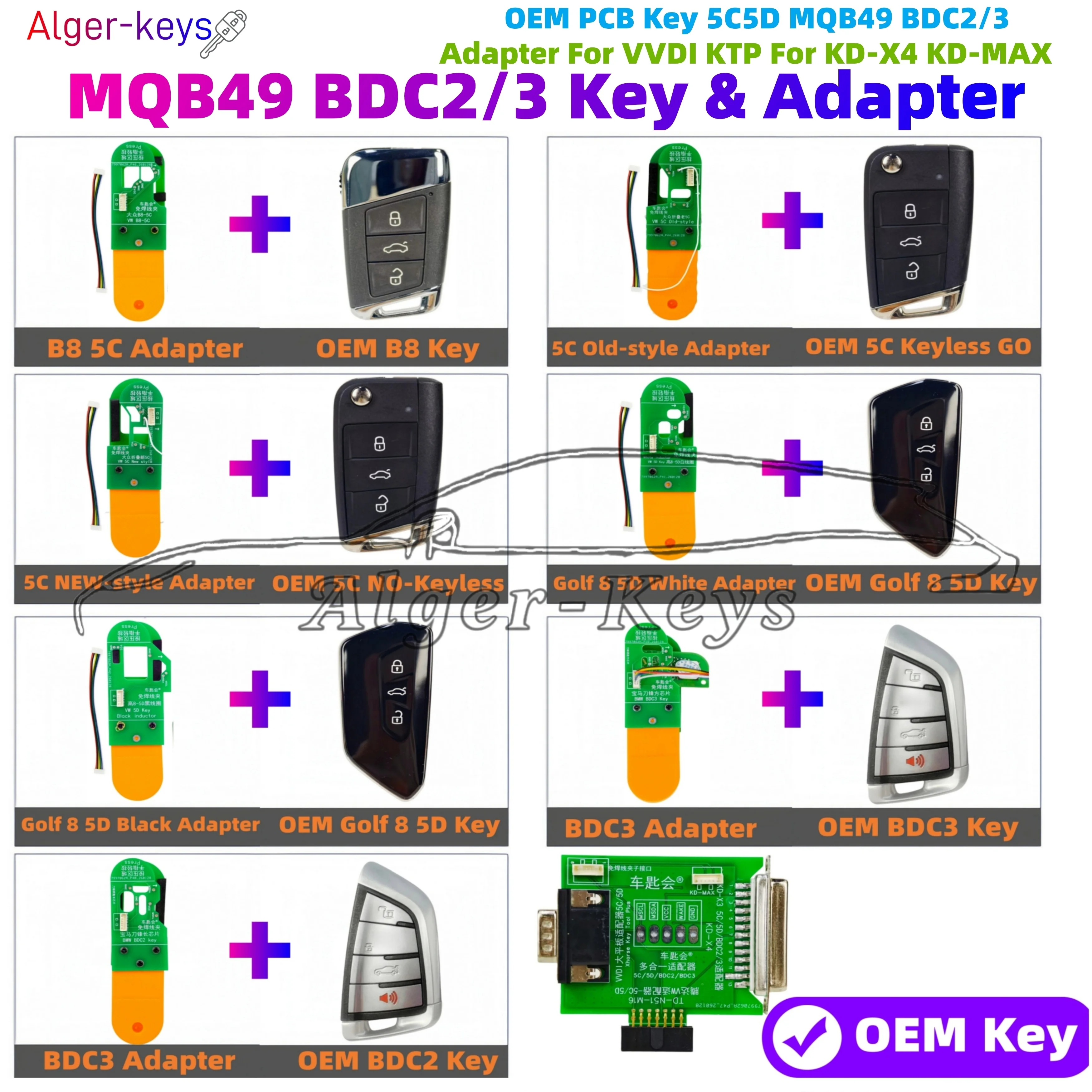 Alger-keys Original MQB49 5C5D BDC 2 BDC 3 Key For B8 Golf 8 X3 X5