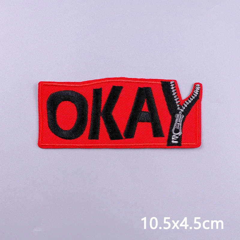 Tape Letter/Phrase Applique Iron On Patches For Clothing Sticker Cartoon Rainbow Embroidered Patches On Clothes DIY Sewing Badge