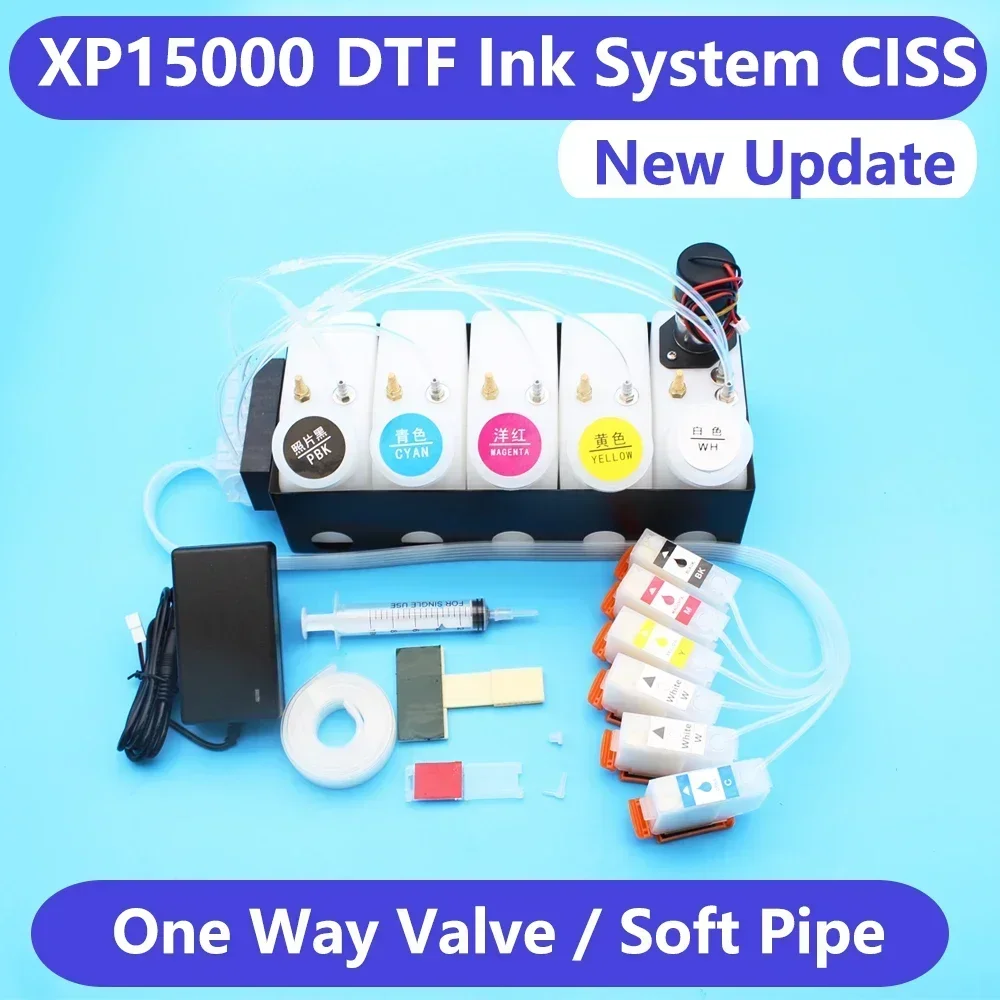 XP15000 CISS DTF Kit for Epson DTF White Ink Tank with Stirrer Mixer XP-15000 DTF DTG Ink Container Continuous Ink Supply System