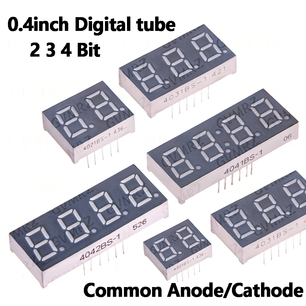 0.4inch Digital tube Common AnodeCathode Red 2 3 4 Bit digital Tube LED Display 7 segment