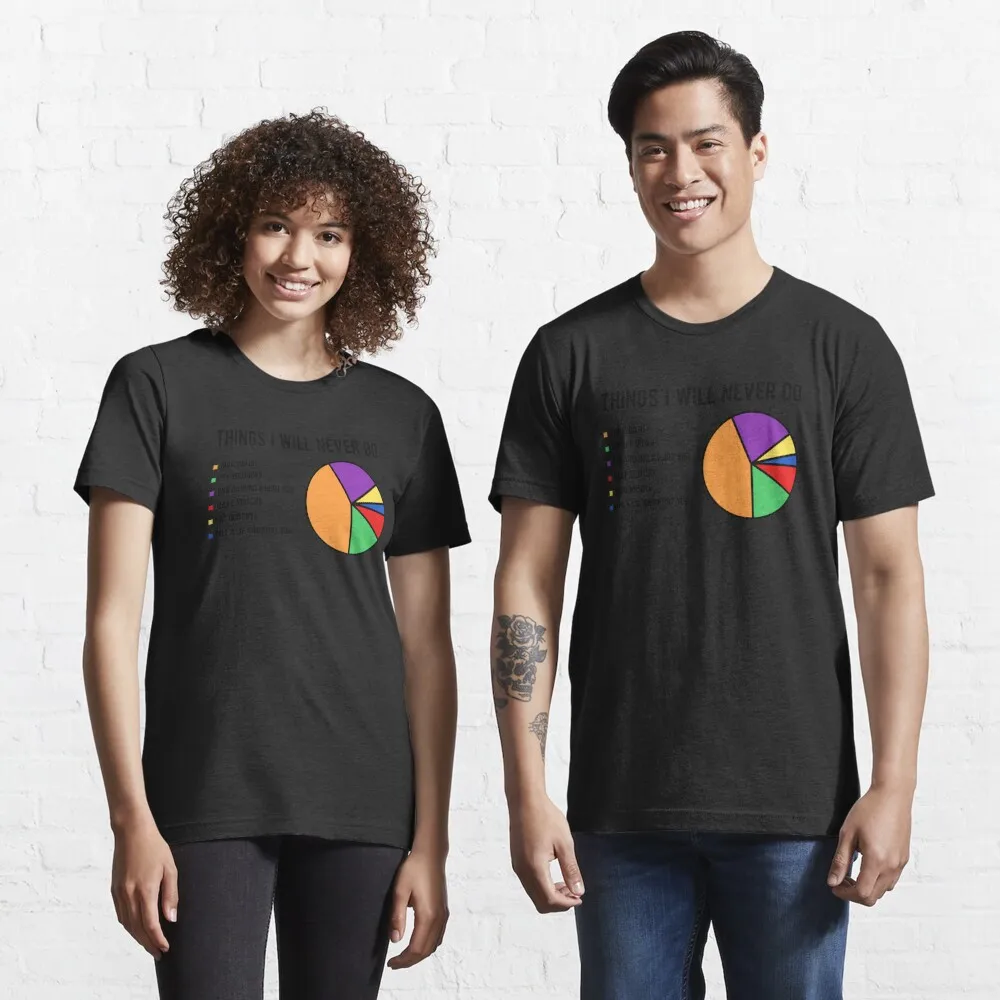 Футболки I will never do Essential с рисунком аниме для мужчин, одежда, женские футболки с коротким рукавом, винтажные высококачественные футболки из 100% хлопка