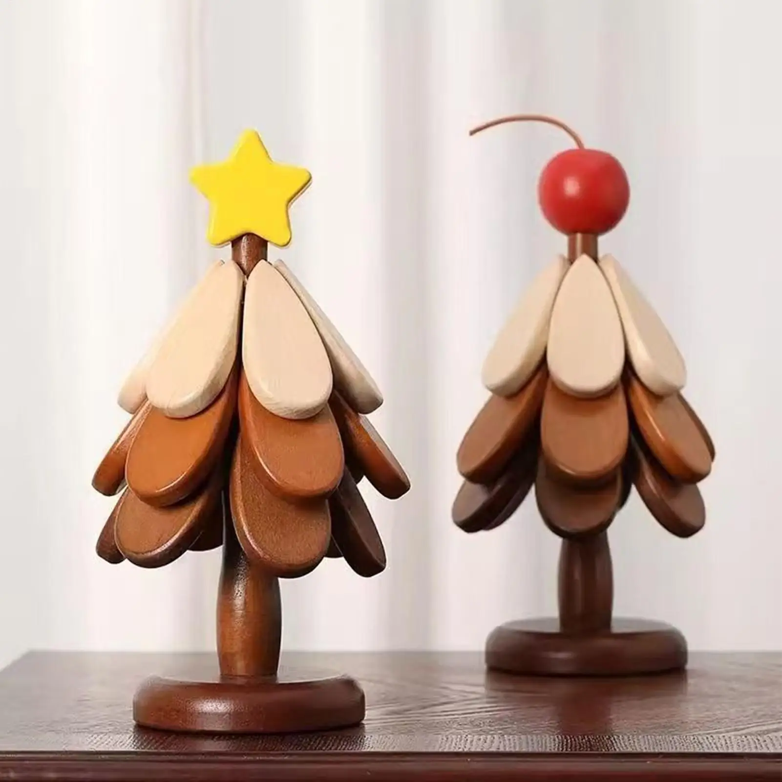 Tassenuntersetzer-Stativ-Set aus Holz, faltbares Weihnachtsbaum-Stativ-Set, hitzebeständig, für Küchenbecher, Arbeitsplatten, Pfannen