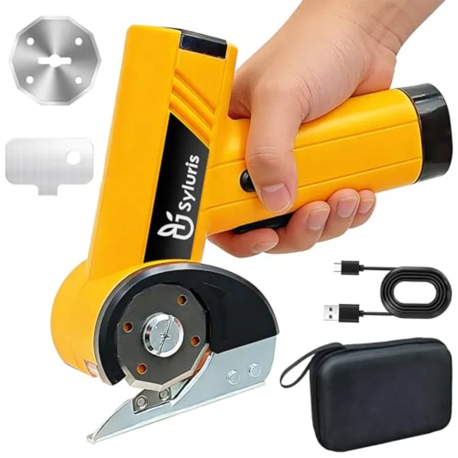 

4V Cordless Electric Scissors with LED Display Rechargeable Cardboard Cutter with 3200mAh Battery LED Light 2 Blades Electric B