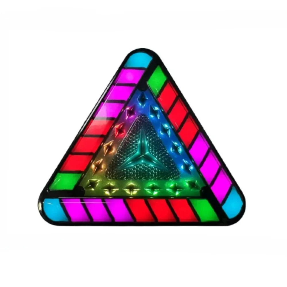 Flowing Light RGB Color Brake Lights High-brightness Tricolor Triangular LED Lights Waterproof Strobe Light Car Use
