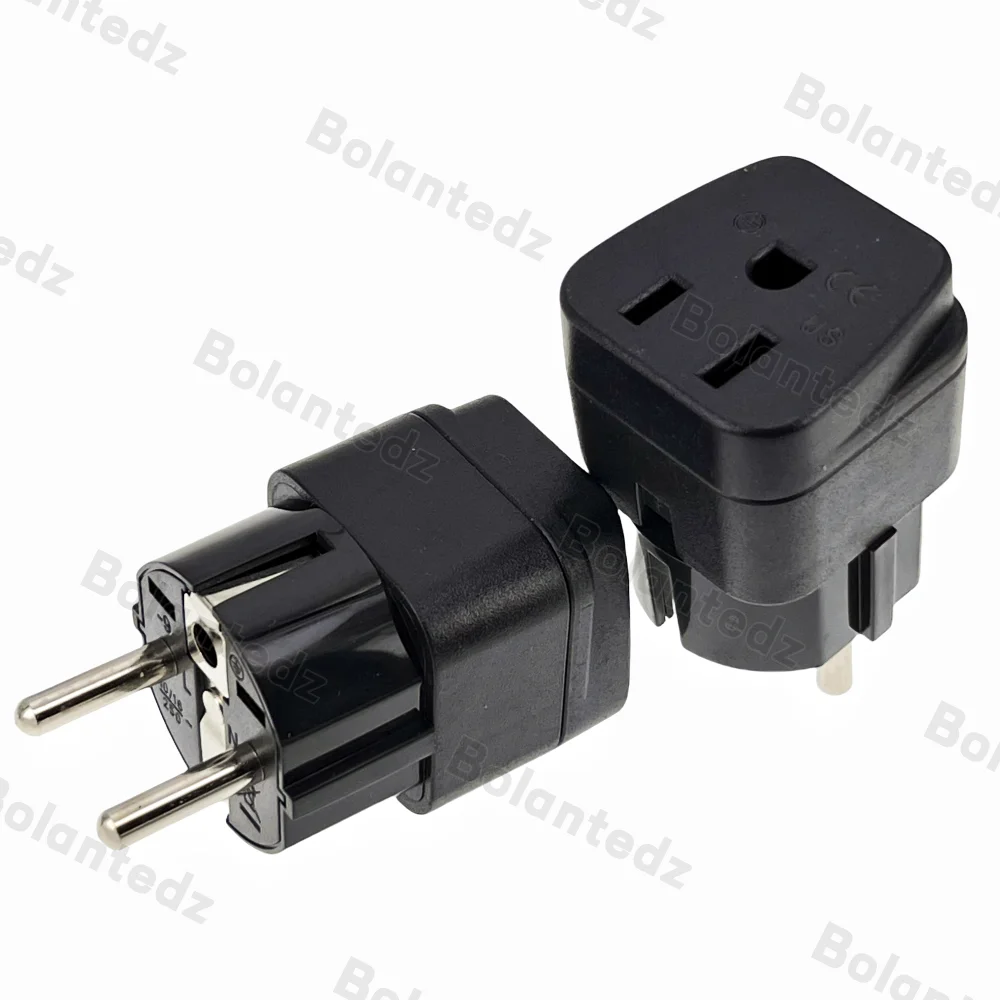 Germany Travel Adapter US To EU Schuko Type F Plug Converter 3 Pin To  2 Pin Plug Adaptor