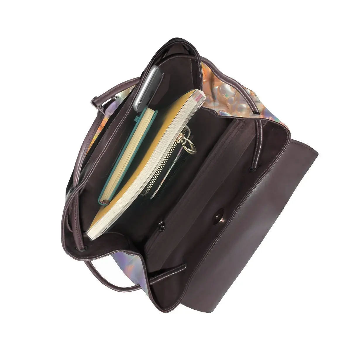 유니콘 풍선 무지개 빛깔의 패턴 새로운 여성 배낭 디자이너 고품질 가죽 간단한 패션 대용량 배낭