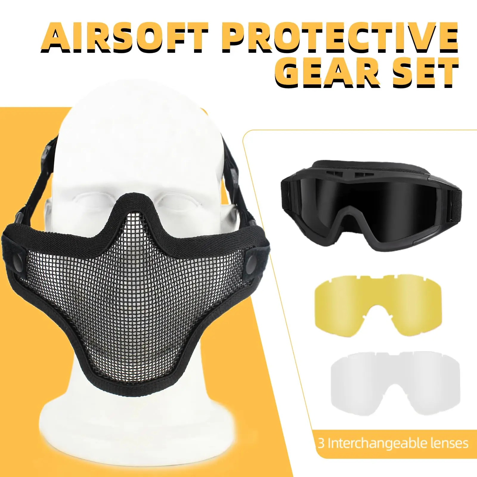 مجموعة خوذة تكتيكية خوذة حماية سريعة قابلة للتعديل مع نظارات سماعة الرأس وأضواء الإشارة ونماذج NVG لـ CS Cosplay Airsoft Gear