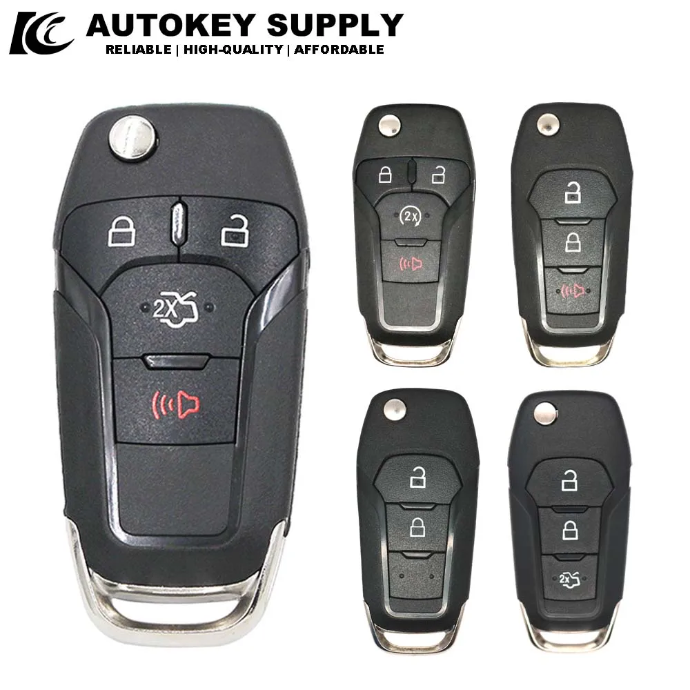 

Autokey поставка 2/3/3 + 1 кнопка откидной складной чехол для дистанционного ключа автомобиля HU101 лезвие для Ford Fusion Edge Explorer 2013-2015