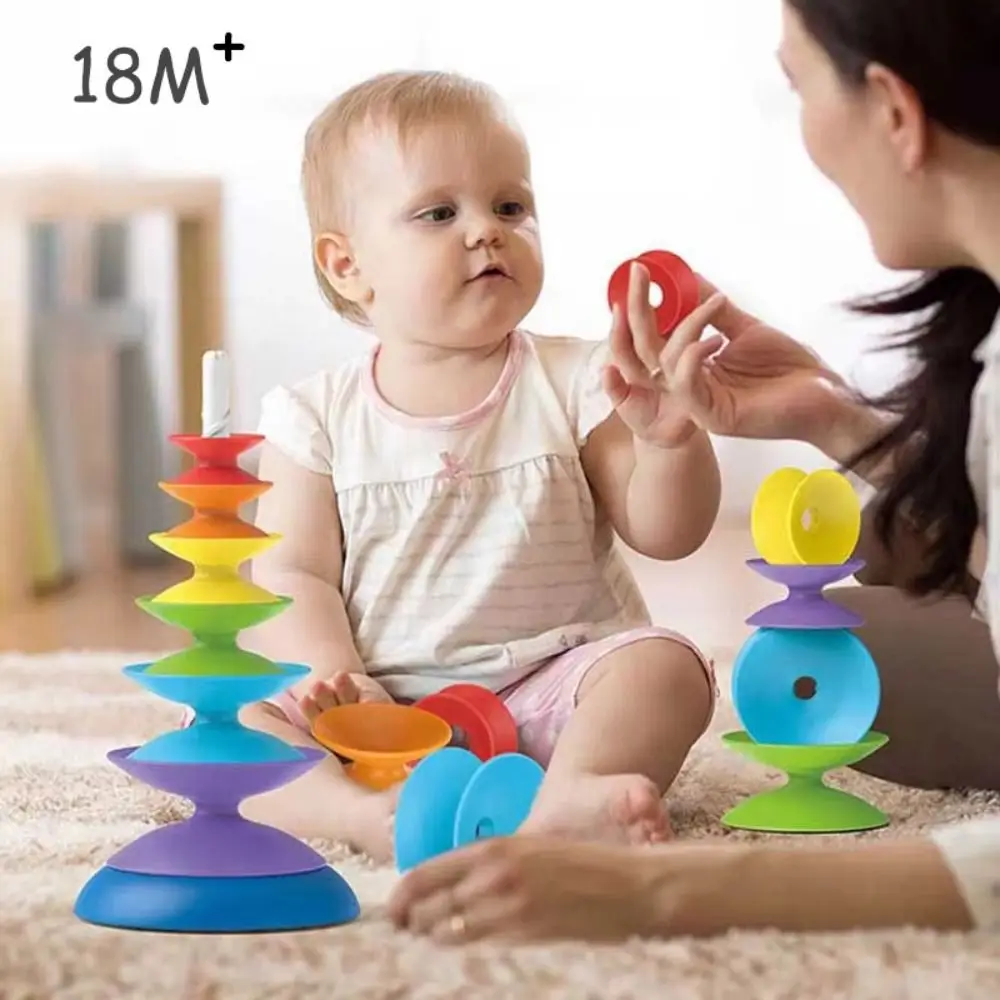 

Ferrule Rainbow Stacking Toys Rotating Montessori Toy Rainbow Revolving Ring Tower Rainbow Tower Puzzle Stacking Blocks Baby Toy