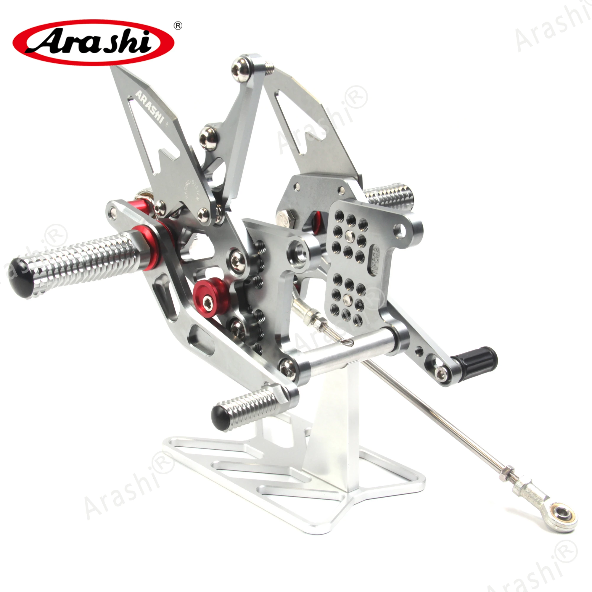 Arashi 1 Set CNC Adjustable Footrests For Speed Triple 1050 / R 2005 - 2010 Rider Foot Pegs Rearset Foot Rest Motorcycle