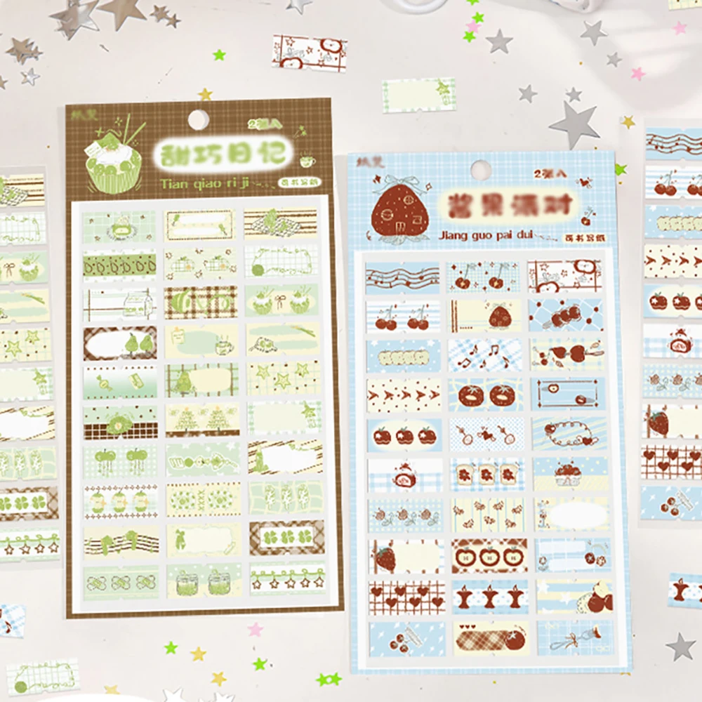 Paquete de Pegatinas Serie Diario Dulce y Creativo, Temática Salsas, Frutas y Fiestas, Pegatinas Hechas a Mano para Decoración de Diarios y Material de Collage Base