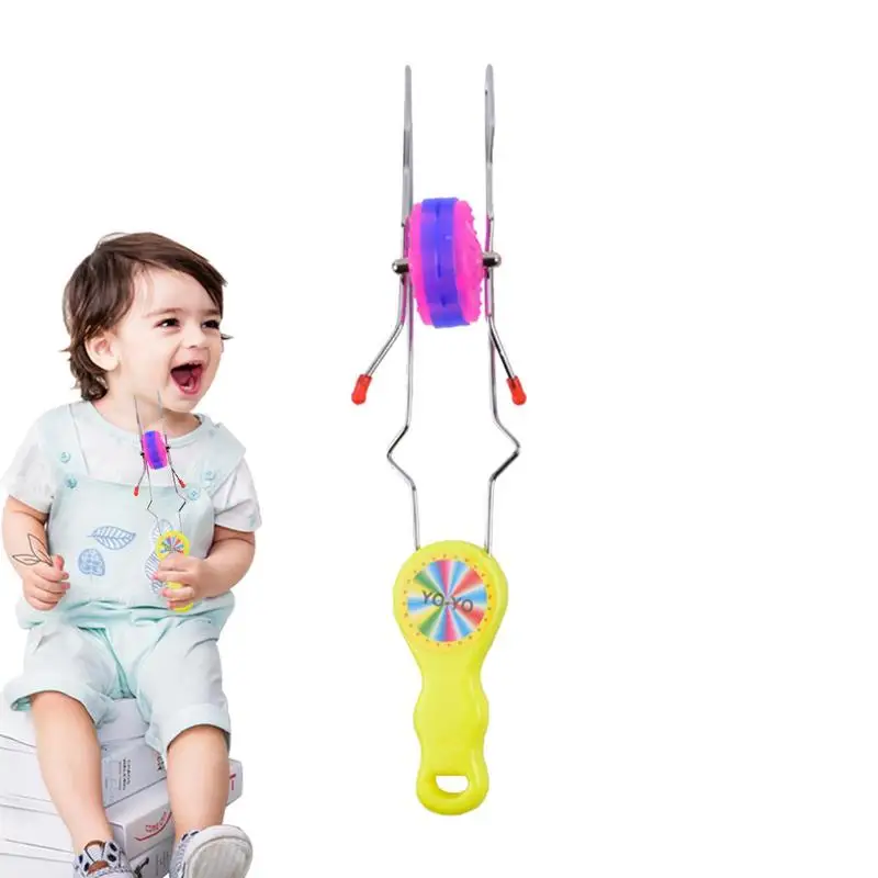 Retro magiczna szyna Twirler tor jo-jo kula błyskawica Yo-Yo Retro żyroskop światło na koła do KidsToys oświetlenie obrotowe spinner