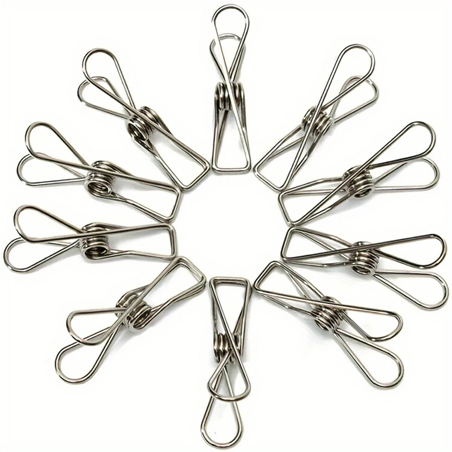 60pcs Stainless Steel Clothespins, Spring Clip, Hanger Clothespins, Clothes Pin Clip, Metal Windproof Sock Clip Beach accessory