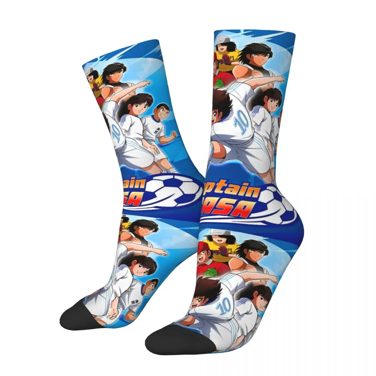 Japan Football Manga 90s Anime Socks Men's Women's Polyester Casual Captain Tsubasa Socks  Winter Middle Tube Stockings Gifts