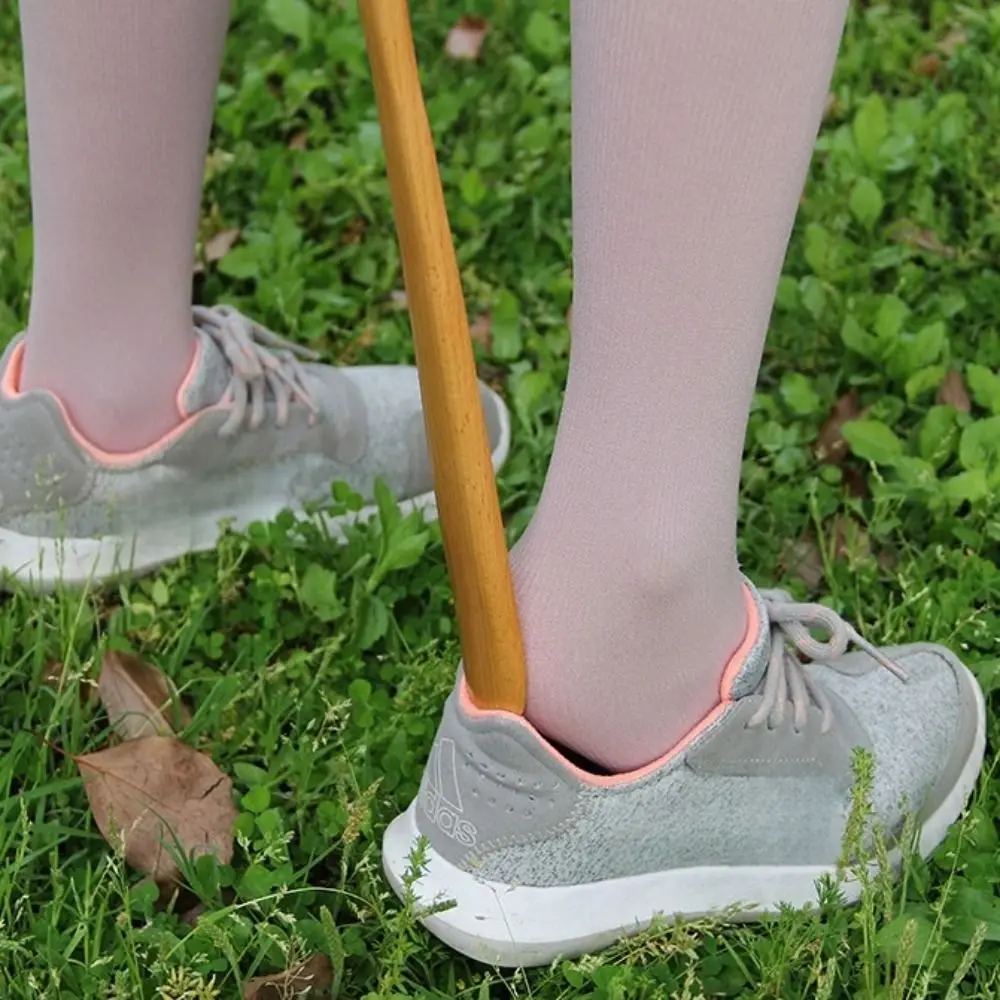 New Wooden Shoe Horn Hanging Easy on Off Put on Shoes Tools Extra Long Handle Portable Shoehorn Home Accessories