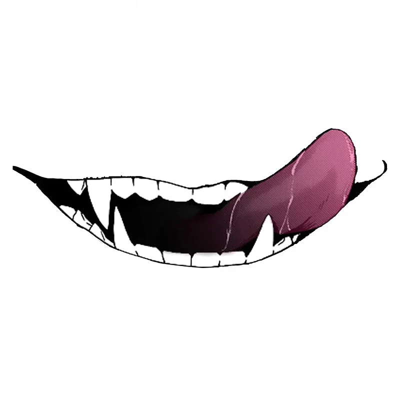 New Design Scary Devil Tooth Helmet Car Decal Motorcycle Decal Waterproof Scratch Trim Camper Fun Car, 15cm