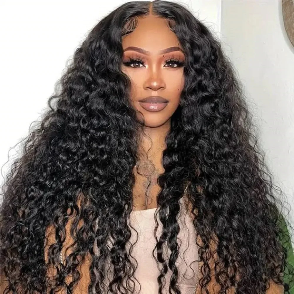

13x4 Lace Front Wigs Human Hair Water Wave 200 Density 13x4 HD Lace Frontal Wigs Pre Plucked Wet and Wavy Glueless Deep Curly