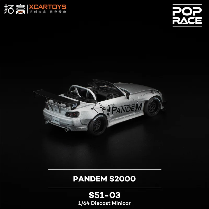 사전 판매 Xcartoys x POP RACE 1:64 PANDEM S2000 실버 다이캐스트 자동차 모델 컬렉션 미니어처