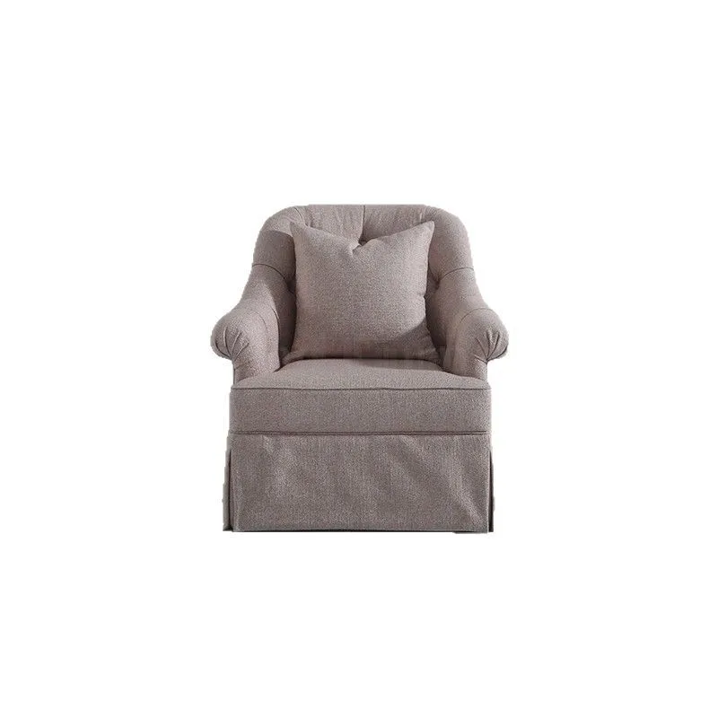 Single sofa Nordic, coffee chair light luxury apartment leisure flannel villa chair pull button