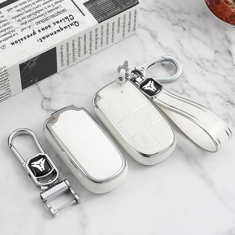 TPU Car Remote Key Cover Case Shell For Jeep Commander Grand WK2 KL BU MP For Dodge Chrysler 200 300C Protection Accessories