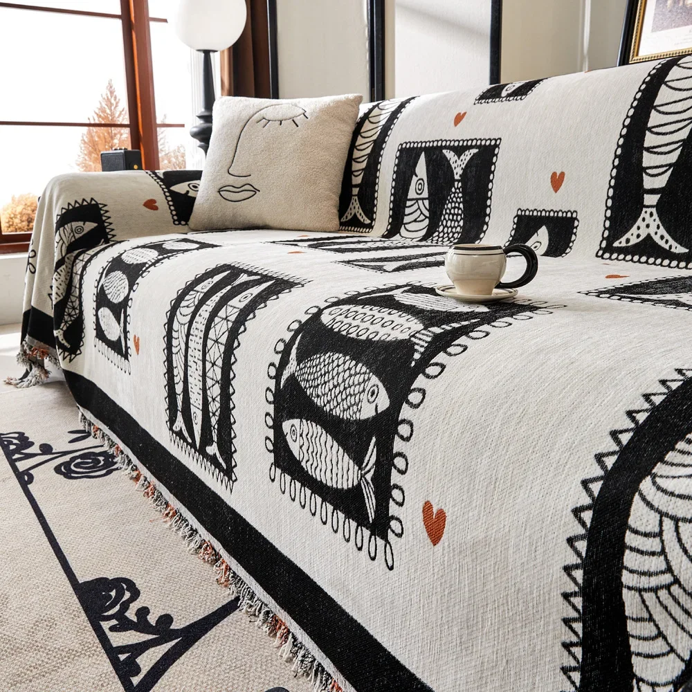 Full Dustproof Sofa Cover Blanket Non-slip Towel for Living Room Furniture Simple Four Seasons Universal Couch Cushion Mat