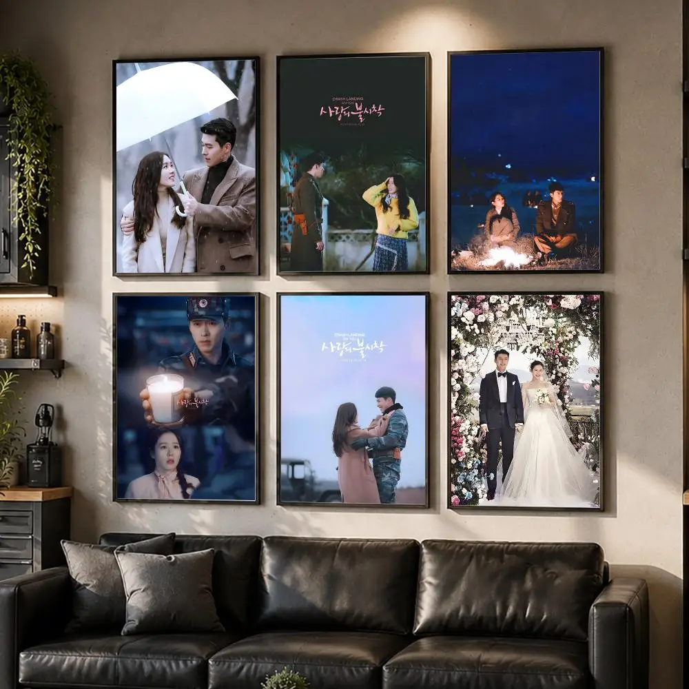 Crash Landing On You Poster Waterproof Sticky Wall Art Print For Bedroom Living Room Hallway Bar Home Decor