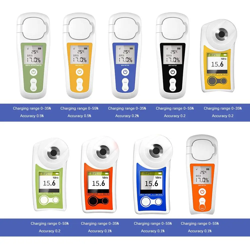 Nohawk LCD Digital Brix Meter Rechargeable Sugar Saccharometry Meter For Measuring The Liquid Sugar Content Of Fruit Drink Honey