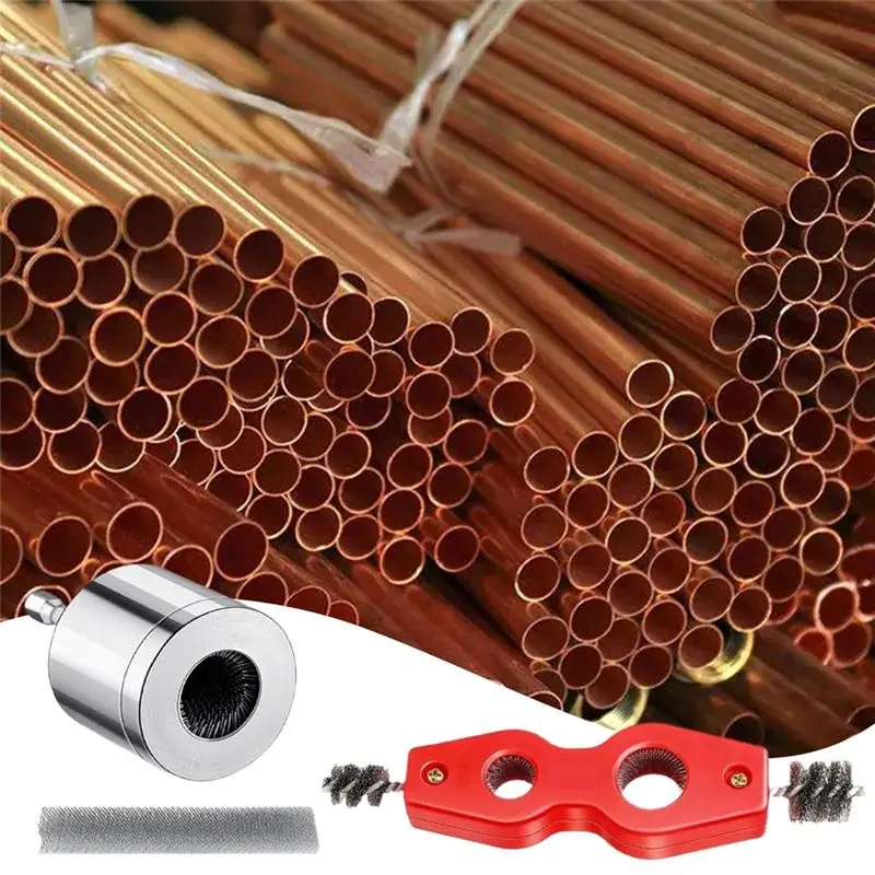 ABGE-Copper Pipe Cleaner, Copper Pipe Cleaner For Drill, Metal Pipe Cleaner , Copper Pipe Brush For Electric Drill Bit