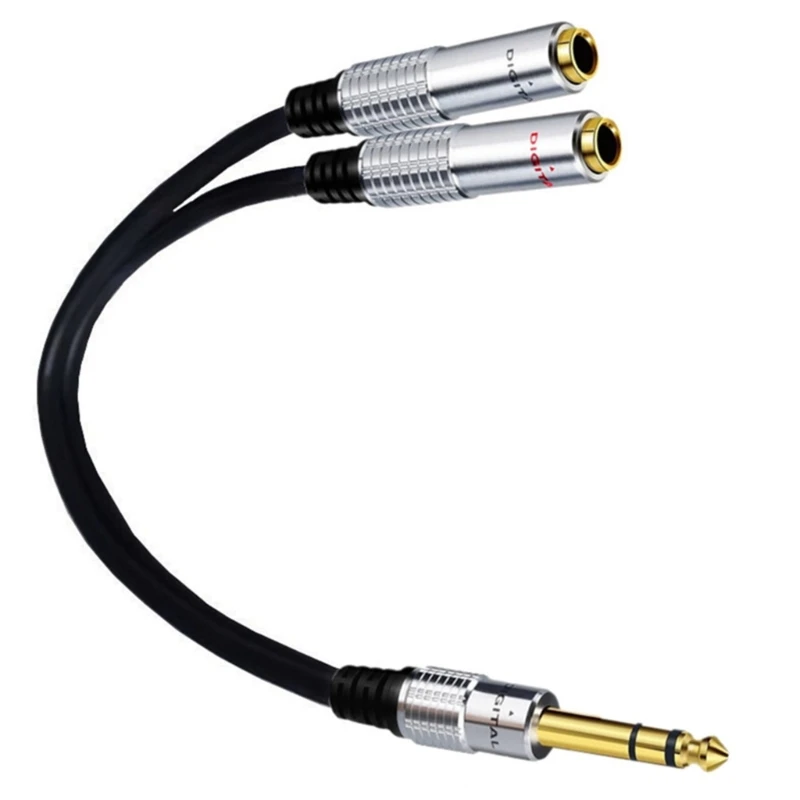 1/4 inch TRS Stereo Y-Splitter Insert Cable, 1/4 Inch Male to Dual 1/4inch(6.35mm) Female TS-Mono Cable