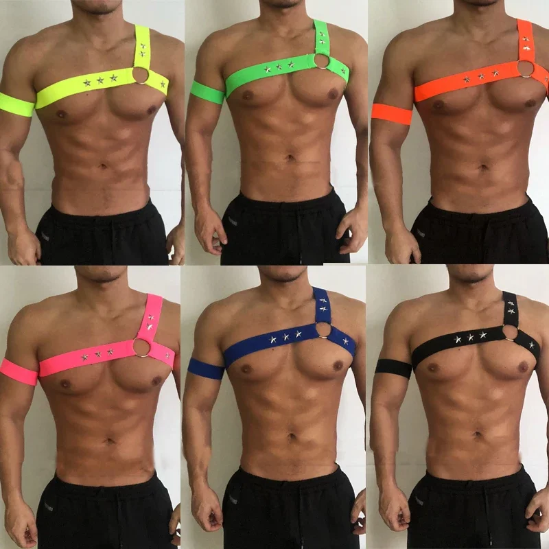 蛍光色弾性包帯セクシーな中空胸ストラップナイトクラブ Dj ゴーゴー衣装バーニングマンポールステージアクセサリー XS4260