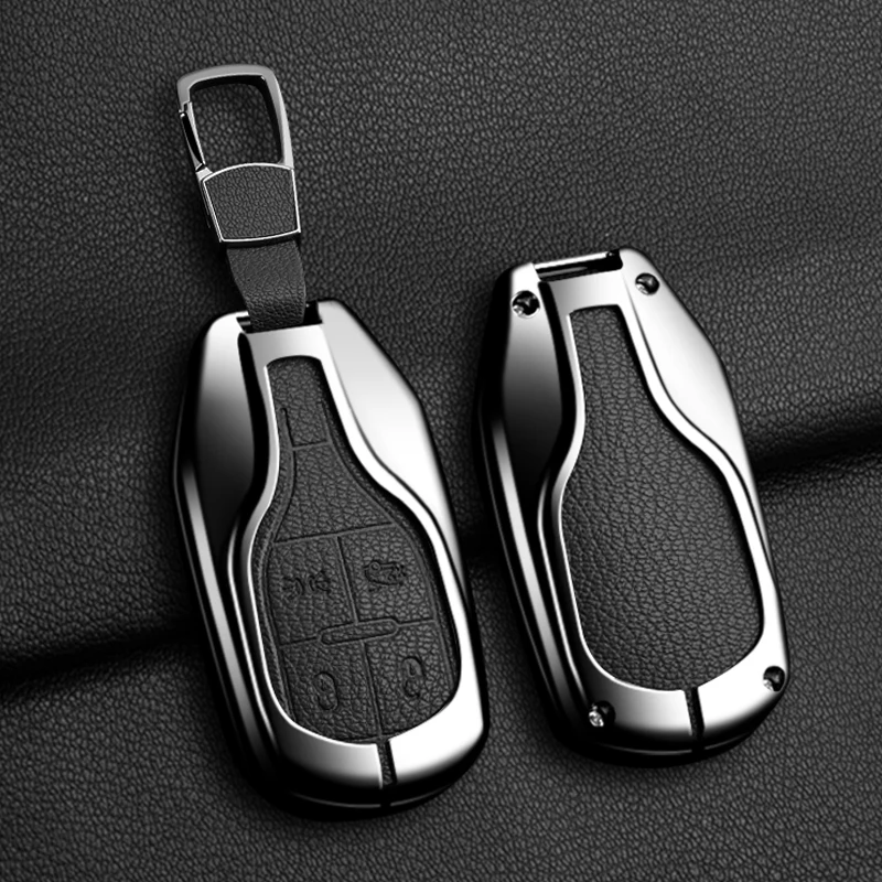 

Zinc Alloy Car Key Case Bag Car KeyChain Metal Key Shell For Maserati Quattroporte GT MC20 Levante Ghibli Spyder Coupe GranSport