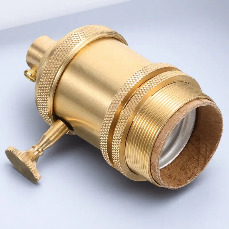 

Винтажный металлический патрон для лампы E26/E27 с поворотной ручкой, идеально подходит для самостоятельной сборки светильников