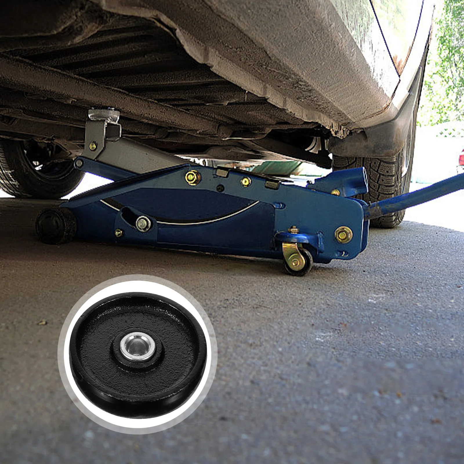 

Universal Jack Wheel Thickened Iron Bearing Wheel Sturdy Replacement Part Compatible With Hydraulic Horizontal