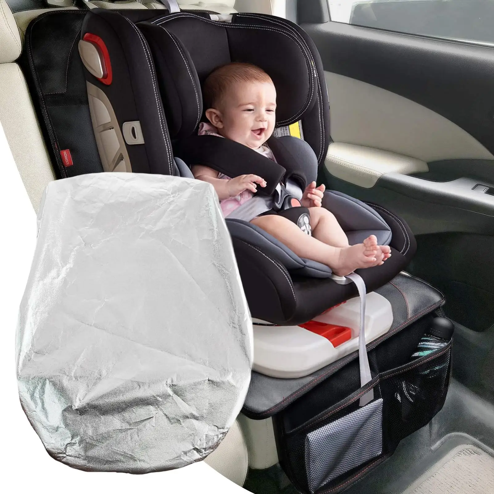 Cubierta de sombra para asiento de coche, dosel para asiento de coche, protector térmico plegable con aislamiento Anti-UV para viajes diarios, refrigeración, camiones, viajes por carretera, Camping