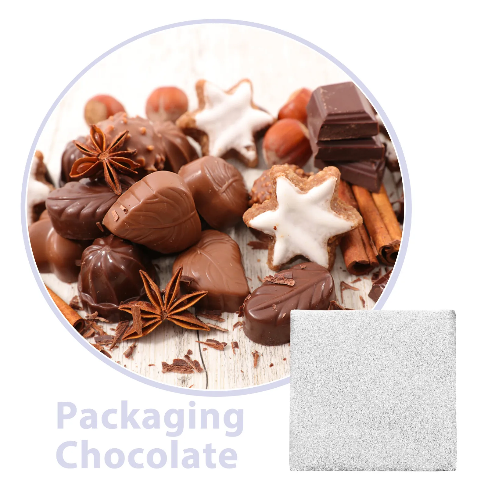 500Pcs Aluminum Foil Candy Wrapping Paper Sheets 8Cm Square Chocolate Wrappers for DIY Truffles Caramels Nougat Wedding Birthday view 3