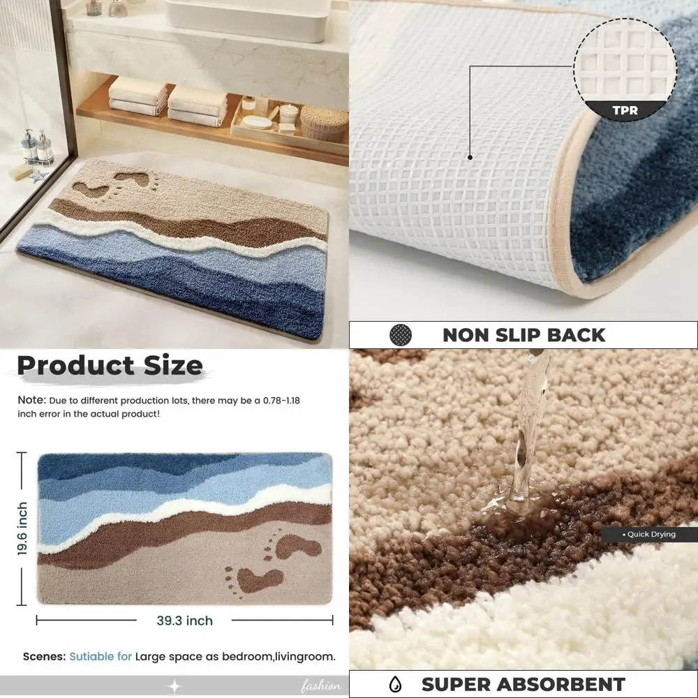 

Ультра-абсорбирующий пушистый коврик для ванной — который можно стирать в машине, нескользящий ковер для душа, спальни и гостиной