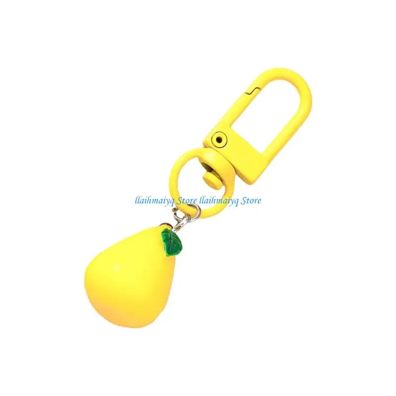 573B Artistic Fruit Keychain Acrylic Alloy Keyring Lightweight Design For School Office Decorative Item