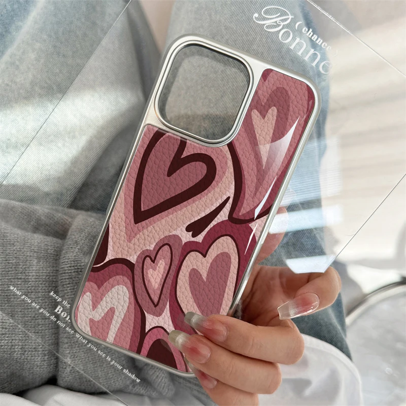 حافظة لهاتف آيفون 11/12/13/14/15/16/40 Pro Max AIR PLUS من الجلد الوردي المحظوظ