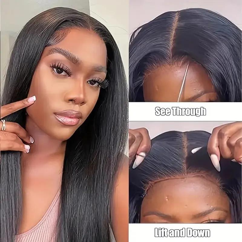 Rosabeauty Straight Lace Front Wigs 30 40 Inch 13x6 HD Bonde Human Hair 13X4 Frontal 5X5 Glueless Wigs 250% Density For Women