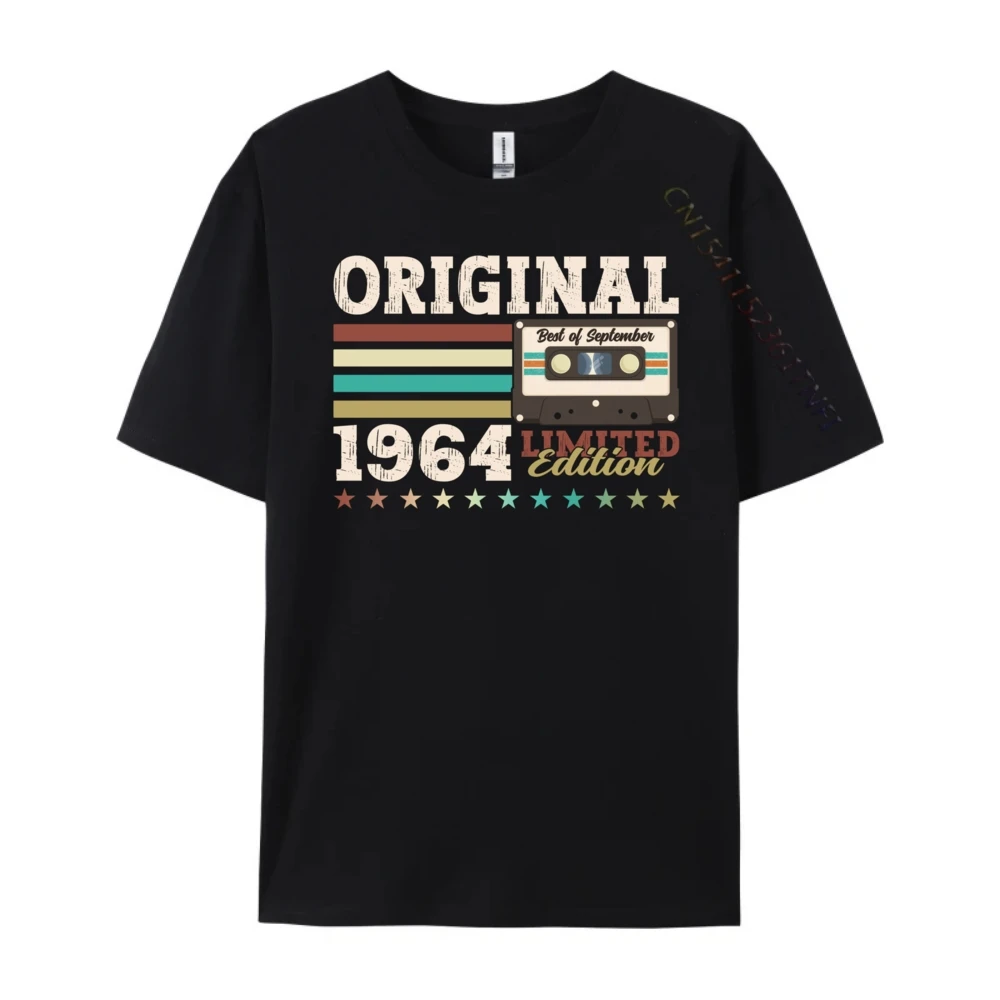 تي شيرت برسومات كاسيت للرجال لعيد الميلاد الستين في سبتمبر 1964 تي شيرت نسائي قطن 100% عالي الجودة لعيد الفصح الأحد