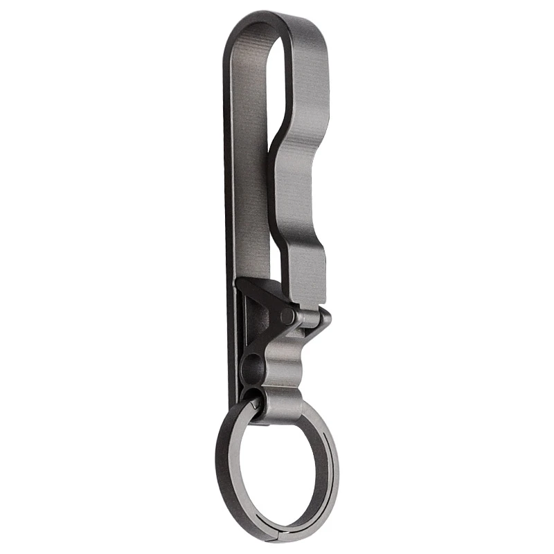 Titanium Belt Buckle Titanium Waist Clip Keychain Replacement Key Ring Holder Outdoor Portable Tools