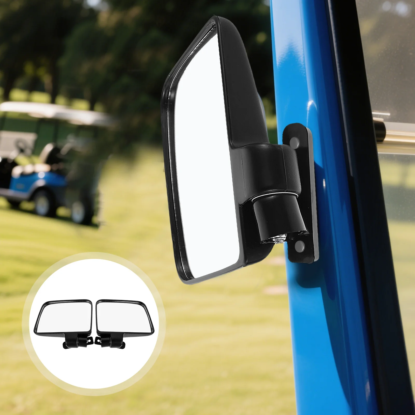 

1Set Golf Cart Rear Mirror Set Ultrawide View Anti-Shake Design Fits Most Models Fast Install Driving Safety Accessory