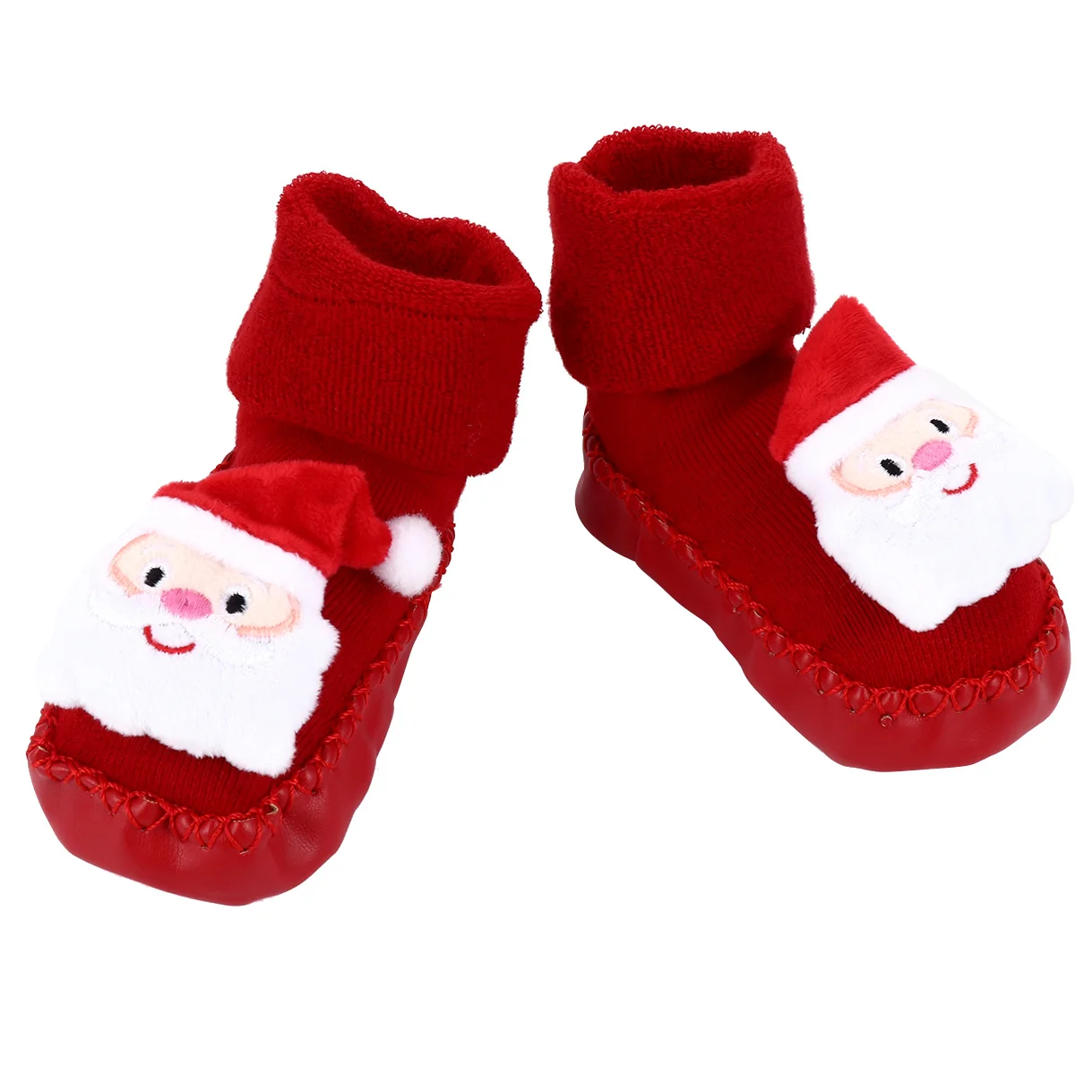 

1Pair Christmas Baby Socks with Anti-Skid Particle Sole Soft Cotton Material Floor Socks for Walking Safety Cartoon Style