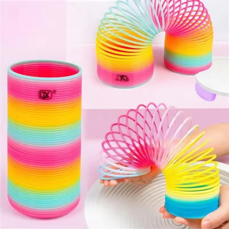 Expansion Rainbow Circle Fun Magic Toy Early Development Education Folding Plastic Spring Coil Children's Creative Decomposition