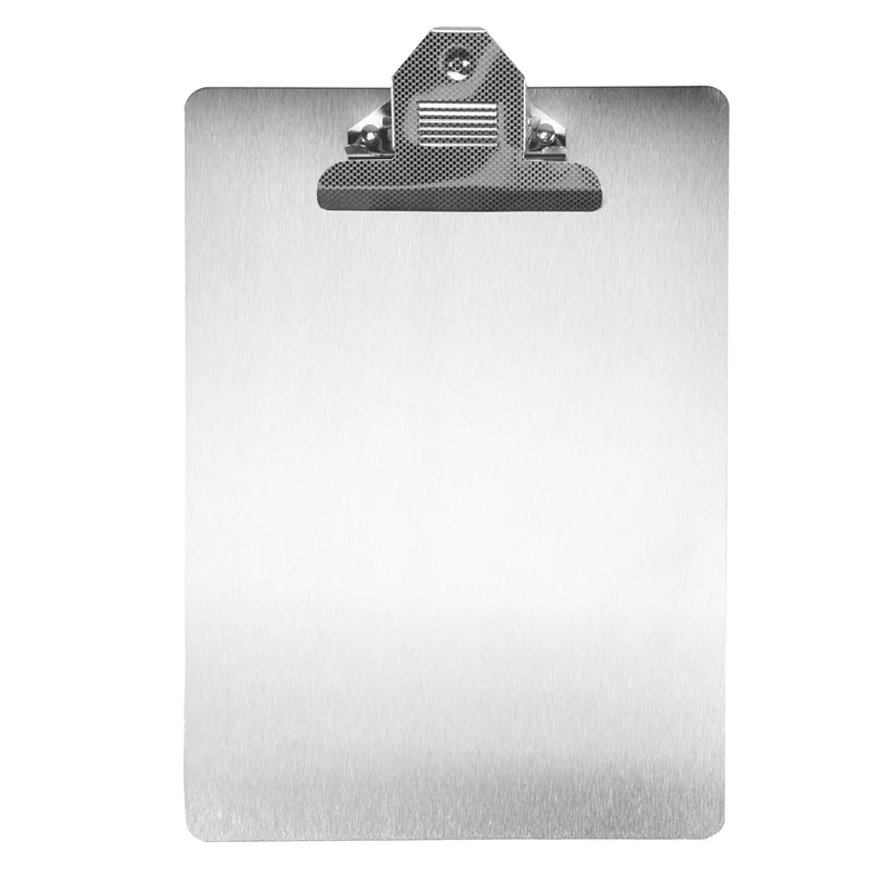 

J1UL1N File Folder Metal Clipboard A4 Stainless Steel Clip Board Organizer Binder Board Menu Splint For Office School Teach